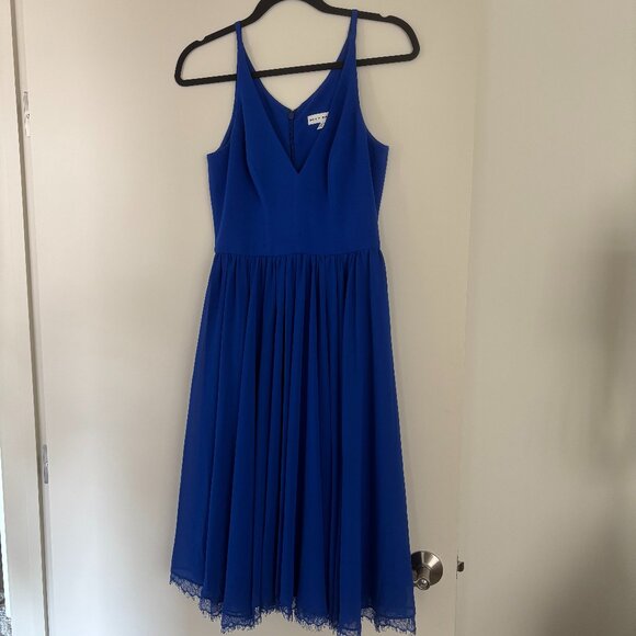 Dress the Population Alicia Mixed Media Midi Dress, Small, Electric Blue - Picture 4 of 13